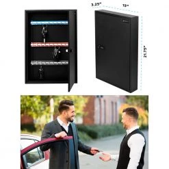 AdirOffice 100-Key Steel Storage Key Lock Box with Combination and Key Lock, Black -Safety & Security Tools Sales Shop adiroffice key cabinets 683 100 blk 1f 1000