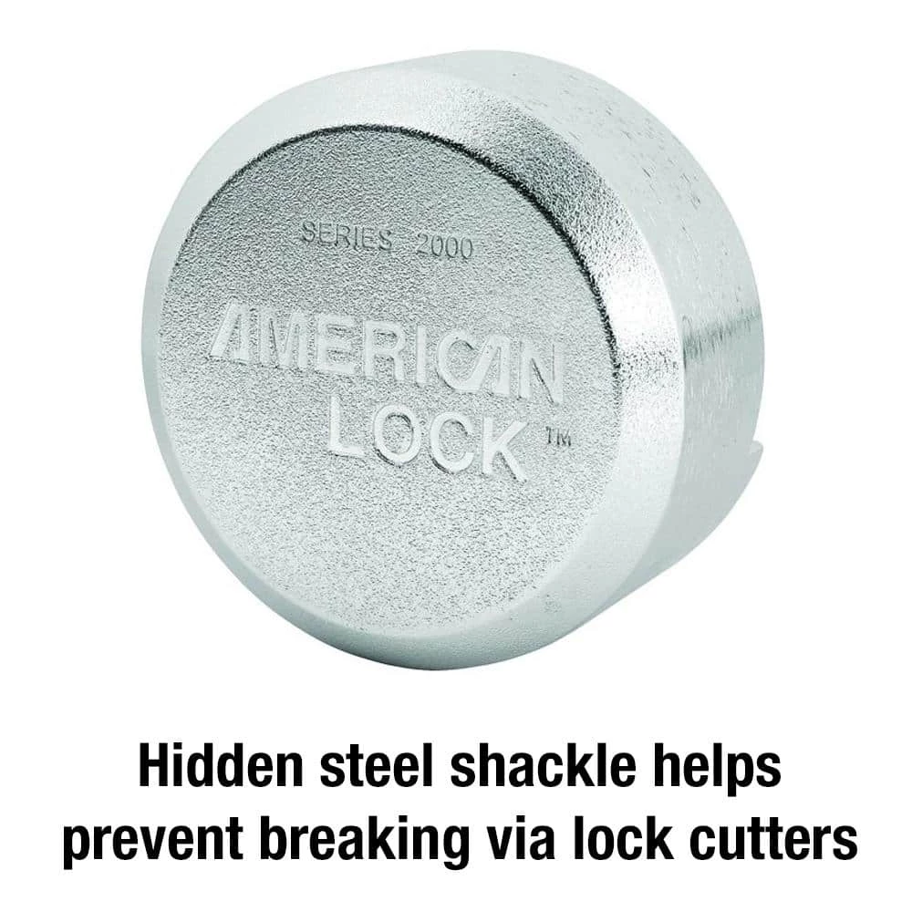 American Lock Heavy Duty Outdoor Padlock with Key, Hidden Shackle 6 American Lock Heavy Duty Outdoor Padlock with Key, Hidden Shackle - Image 4