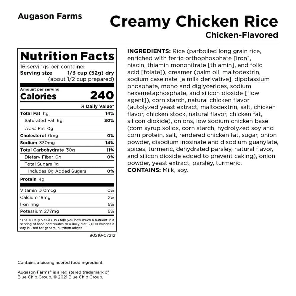 AUGASON FARMS 29.35 Oz. Creamy Chicken-Flavored Rice, Two 8-Serving Pouches 7 AUGASON FARMS 29.35 Oz. Creamy Chicken-Flavored Rice, Two 8-Serving Pouches - Image 5