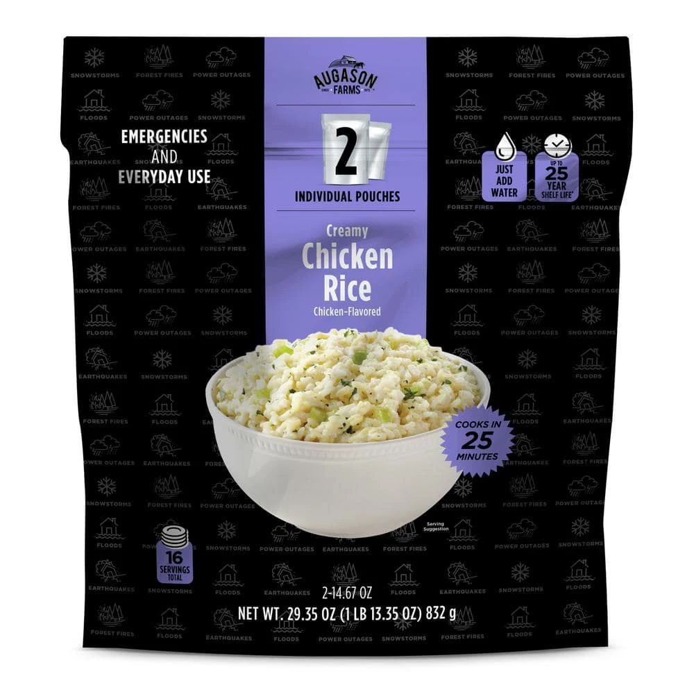 AUGASON FARMS 29.35 Oz. Creamy Chicken-Flavored Rice, Two 8-Serving Pouches 3 AUGASON FARMS 29.35 Oz. Creamy Chicken-Flavored Rice, Two 8-Serving Pouches