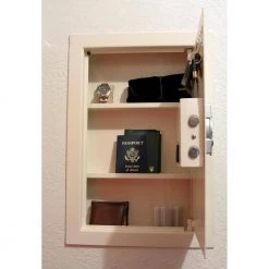 BUFFALO 0.58 cu. ft. Wall Safe with Electronic Lock, Beige -Safety & Security Tools Sales Shop buffalo wall safes wlsfb 44 1000