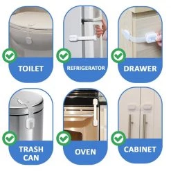 JOOL BABY PRODUCTS Child Safety Strap Locks (8-Pack) for Fridges, Cabinets, Drawers, and Dishwashers, Tool Free Installation - by Jool Baby -Safety & Security Tools Sales Shop child proof safety locks latches mul 108 4f 1000