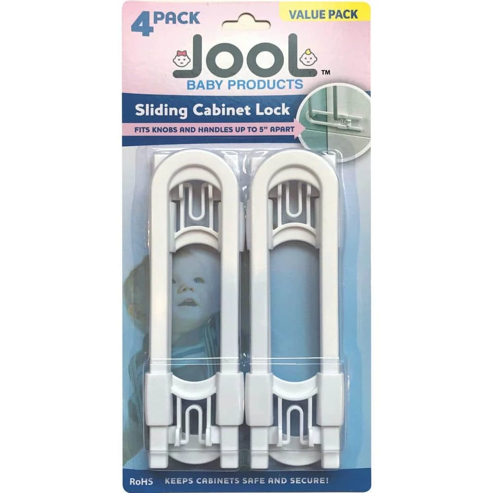 JOOL BABY PRODUCTS Child Safety Sliding Cabinet Locks - Baby Proof Knobs, Handles and Doors - U Shape - Jool Baby (4 -Pack) 7 JOOL BABY PRODUCTS Child Safety Sliding Cabinet Locks - Baby Proof Knobs, Handles and Doors - U Shape - Jool Baby (4 -Pack) - Image 5