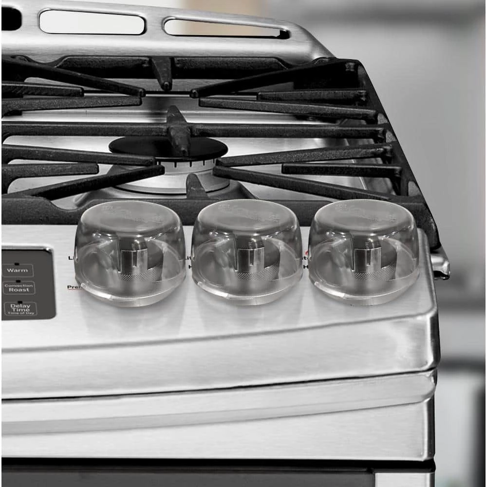 JOOL BABY PRODUCTS Clear Stove Knob Covers Child Safety Stove Guards, Large Universal Design - by Jool Baby (5-Pack) 4 JOOL BABY PRODUCTS Clear Stove Knob Covers Child Safety Stove Guards, Large Universal Design - by Jool Baby (5-Pack) - Image 2