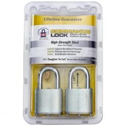Commando Lock Heavy Duty Steel Keyed 1-3/4 in. Padlock W 1-1/8 in. Alloy Shackle Weatherproof Outdoor Durable (2-Pack) -Safety & Security Tools Sales Shop commando lock padlocks 1002 40 1000