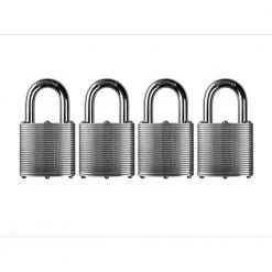 Commando Lock Heavy Duty Steel Keyed 1-3/4 in. Padlock W 1-1/8 in. Alloy Shackle Weatherproof Outdoor Durable (4-Pack)