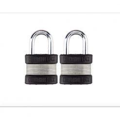 Commando Lock Heavy Duty Steel Keyed 2-Bumper 1-3/4 in. Keyed Padlock W 1-1/8 in. Alloy Shackle High Security Storage Lock (2-Pack)
