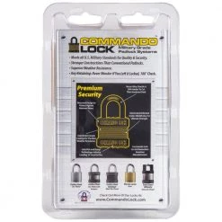 Commando Lock Heavy Duty Steel Keyed 2-Bumper 1-3/4 in. Keyed Padlock W 1-1/8 in. Alloy Shackle High Security Storage Lock (4-Pack) -Safety & Security Tools Sales Shop commando lock padlocks 1204 1d 1000
