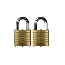 Commando Lock Marine Heavy Duty Brass Rustproof Keyed Padlock 1-3/4 in. W 1-1/8 in. Alloy Shackle Weather Resistant (2-Pack)