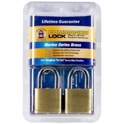 Commando Lock Marine Heavy Duty Brass Rustproof Keyed Padlock 1-3/4 in. W 1-1/8 in. Alloy Shackle Weather Resistant (2-Pack) -Safety & Security Tools Sales Shop commando lock padlocks 3002 a0 1000