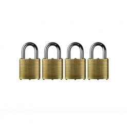 Commando Lock Marine Heavy Duty Brass Rustproof Keyed Padlock 1-3/4 in. W 1-1/8 in. Alloy Shackle Weather Resistant (4-Pack)