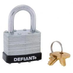 Defiant LK 40 mm 1 in. Laminated Steel Shackle Keyed Padlock