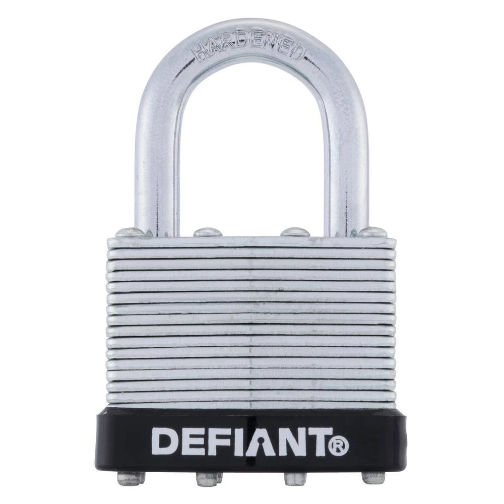 Defiant LK 40 mm 1 in. Laminated Steel Shackle Keyed Padlock 6 Defiant LK 40 mm 1 in. Laminated Steel Shackle Keyed Padlock - Image 4