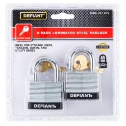 Defiant LK 40 mm 1 in. Laminated Steel Shackle Keyed Padlock (2-Pack) -Safety & Security Tools Sales Shop defiant padlocks dft 402ls 1f 1000