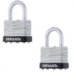 Defiant LK 40 mm 1 in. Laminated Steel Shackle Keyed Padlock (2-Pack) -Safety & Security Tools Sales Shop defiant padlocks dft 402ls c3 1000