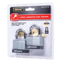 Defiant LK 40 mm 1 in. Laminated Steel Shackle Keyed Padlock (2-Pack) -Safety & Security Tools Sales Shop defiant padlocks dft 402ls e1 1000