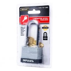 Defiant LK 40 mm Laminated Steel 2 in. Shackle Keyed Padlock -Safety & Security Tools Sales Shop defiant padlocks dft 420ls 44 1000