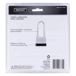 Defiant LK 40 mm Laminated Steel 2 in. Shackle Keyed Padlock (3-Pack) 17 Defiant LK 40 mm Laminated Steel 2 in. Shackle Keyed Padlock (3-Pack) -Safety & Security Tools Sales Shop defiant padlocks dft 423ls 44 1000