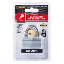 Defiant LK 44 mm 1 in. Laminated Steel Shackle Keyed Padlock -Safety & Security Tools Sales Shop defiant padlocks dft 441ls 4f 1000