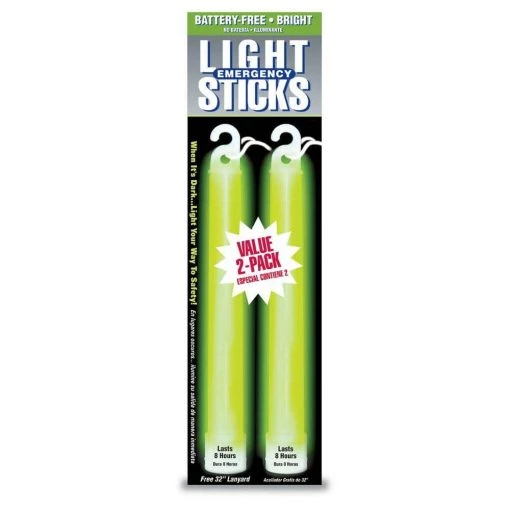 Ready America Green 8 Hour Lightstick (2-Pack) -Safety & Security Tools Sales Shop greens ready america light sticks 27217 64 1000