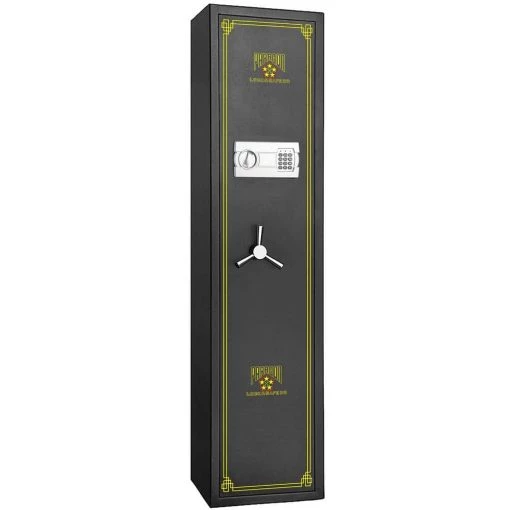 Unbranded 5-Gun Digital Electronic Gun Safe - Rifle Cabinet with Keypad, 2 Manual Override Keys, Ammon Lockbox and Firearm Rack -Safety & Security Tools Sales Shop gun cabinets 801818hat 64 1000
