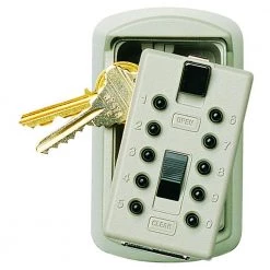 Kidde Slimline 2-Key Lock Box with Pushbutton Lock, Clay