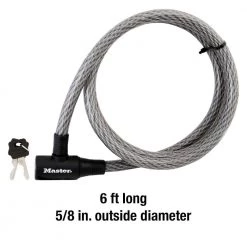 Master Lock Cable Lock with Key, 6 ft. Long -Safety & Security Tools Sales Shop master lock cable locks 8155dcc 44 1000