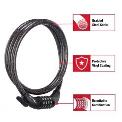 Master Lock Bike Lock Cable with Combination, Resettable, 5 ft. Long -Safety & Security Tools Sales Shop master lock cable locks 8370dcc 4f 1000