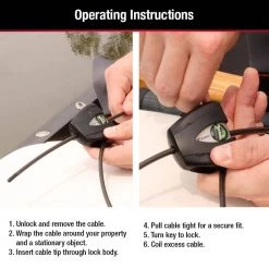 Master Lock Cable Lock with Key, Adjustable to 6 ft. Long -Safety & Security Tools Sales Shop master lock cable locks 8417d 44 1000