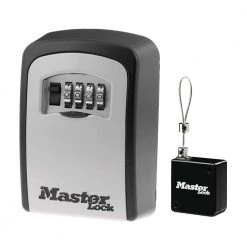 Master Lock Lock Box, Resettable Combination Dials with tether