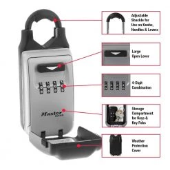 Master Lock Lock Box, Resettable Combination Dials, Adjustable Shackle -Safety & Security Tools Sales Shop master lock key lock boxes 5420d 4f 1000