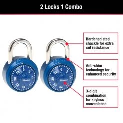 Master Lock Dial Number Combination Locker Lock, Assorted Colors, 2 Pack -Safety & Security Tools Sales Shop master lock padlocks 1530thc c3 1000