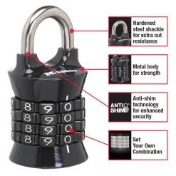 Master Lock Combination Locker Lock, Resettable, Assorted Colors -Safety & Security Tools Sales Shop master lock padlocks 1535dhc 4f 1000