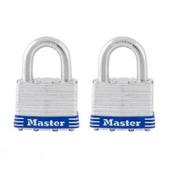 Master Lock Outdoor Padlock with Key, 1-3/4 in. Wide, 2 Pack