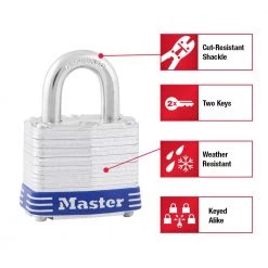 Master Lock Outdoor Padlock with Key, 1-9/16 in. Wide, 4 Pack -Safety & Security Tools Sales Shop master lock padlocks 3008d c3 1000
