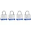 Master Lock Outdoor Padlock with Key, 1-9/16 in. Wide, 4 Pack