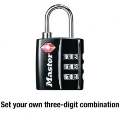Master Lock TSA Approved Combination Luggage Lock, Resettable, Black -Safety & Security Tools Sales Shop master lock padlocks 4680dblkhc 4f 1000