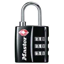 Master Lock TSA Approved Combination Luggage Lock, Resettable, Black