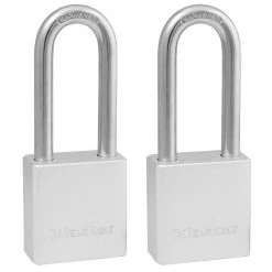 Master Lock Heavy Duty Outdoor Padlock with Key, 1-1/2in. Wide, 2in. Shackle, 2 Pack