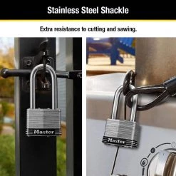 Master Lock Stainless Steel Outdoor Padlock with Key, 2 in. Wide, 2 in. Shackle, 4 Pack -Safety & Security Tools Sales Shop master lock padlocks 5ssqlh 40 1000