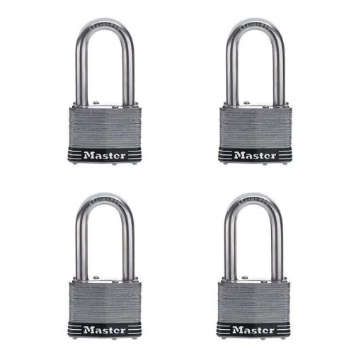 Master Lock Stainless Steel Outdoor Padlock with Key, 2 in. Wide, 2 in. Shackle, 4 Pack -Safety & Security Tools Sales Shop master lock padlocks 5ssqlh 64 1000