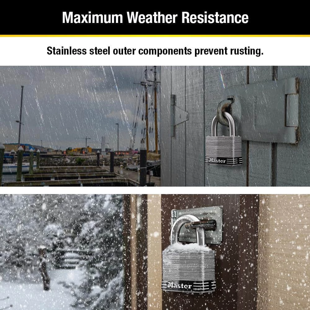 Master Lock Stainless Steel Outdoor Padlock with Key, 2 in. Wide, 2 Pack 6 Master Lock Stainless Steel Outdoor Padlock with Key, 2 in. Wide, 2 Pack - Image 4