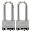 Master Lock Stainless Steel Outdoor Padlock with Key, 2 in. Wide, 2-1/2 in. Shackle, 2 Pack -Safety & Security Tools Sales Shop master lock padlocks 5sstljhc 64 1000
