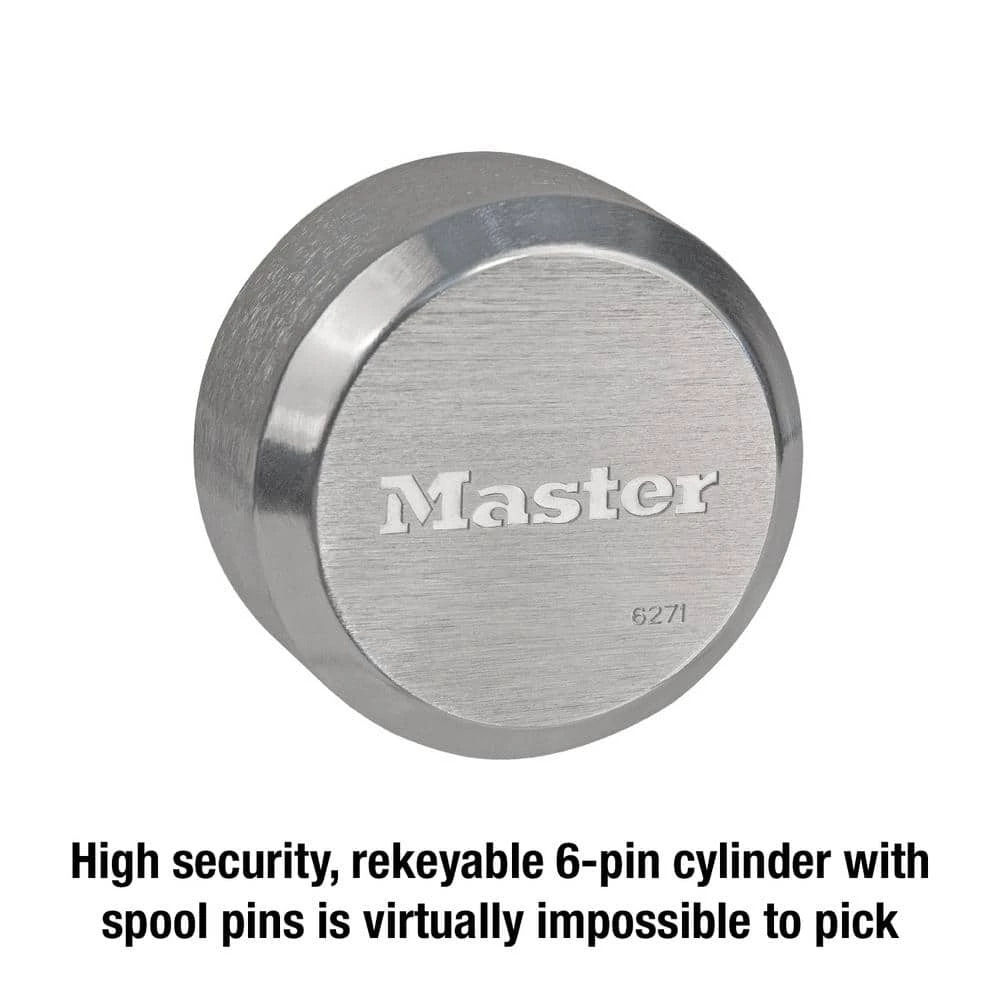 Master Lock ProSeries 2-7/8 in. Wide Reinforced Zinc Die-Cast Rekeyable Padlock with Hidden Shackle 6 Master Lock ProSeries 2-7/8 in. Wide Reinforced Zinc Die-Cast Rekeyable Padlock with Hidden Shackle - Image 4