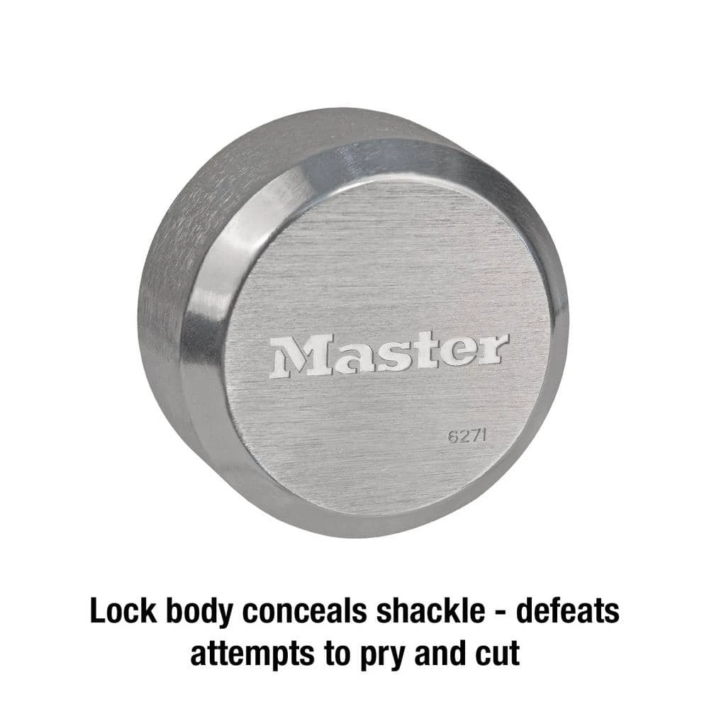 Master Lock ProSeries 2-7/8 in. Wide Reinforced Zinc Die-Cast Rekeyable Padlock with Hidden Shackle 5 Master Lock ProSeries 2-7/8 in. Wide Reinforced Zinc Die-Cast Rekeyable Padlock with Hidden Shackle - Image 3