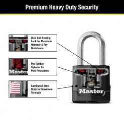 Master Lock Heavy Duty Outdoor Padlock with Key, 1-7/8 in. Wide, 1-1/2 in. Shackle, 4 Pack -Safety & Security Tools Sales Shop master lock padlocks m115xqlfccsen 44 1000