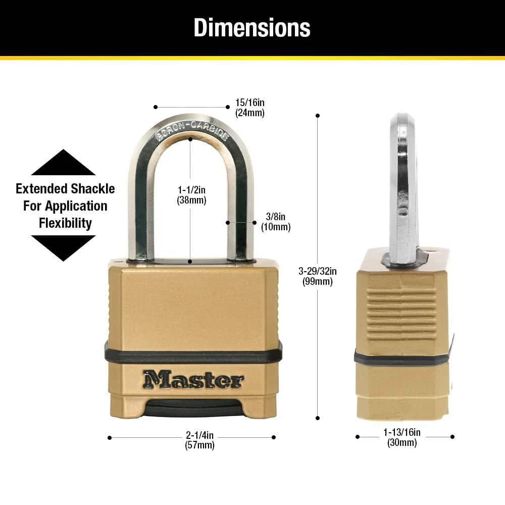 Master Lock Padlock, Magnum Set Your Own Combination Lock, 2 in. Wide, M175XDLF 11 Master Lock Padlock, Magnum Set Your Own Combination Lock, 2 in. Wide, M175XDLF - Image 9