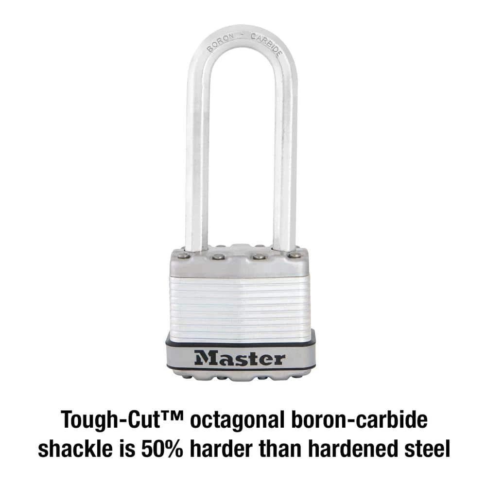 Master Lock Heavy Duty Outdoor Padlock with Key, 1-3/4 in. Wide, 2-1/2 in. Shackle 4 Master Lock Heavy Duty Outdoor Padlock with Key, 1-3/4 in. Wide, 2-1/2 in. Shackle - Image 2