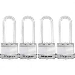 Master Lock Heavy Duty Outdoor Padlock with Key, 1-3/4 in. Wide, 2-1/2 in. Shackle, 4 Pack