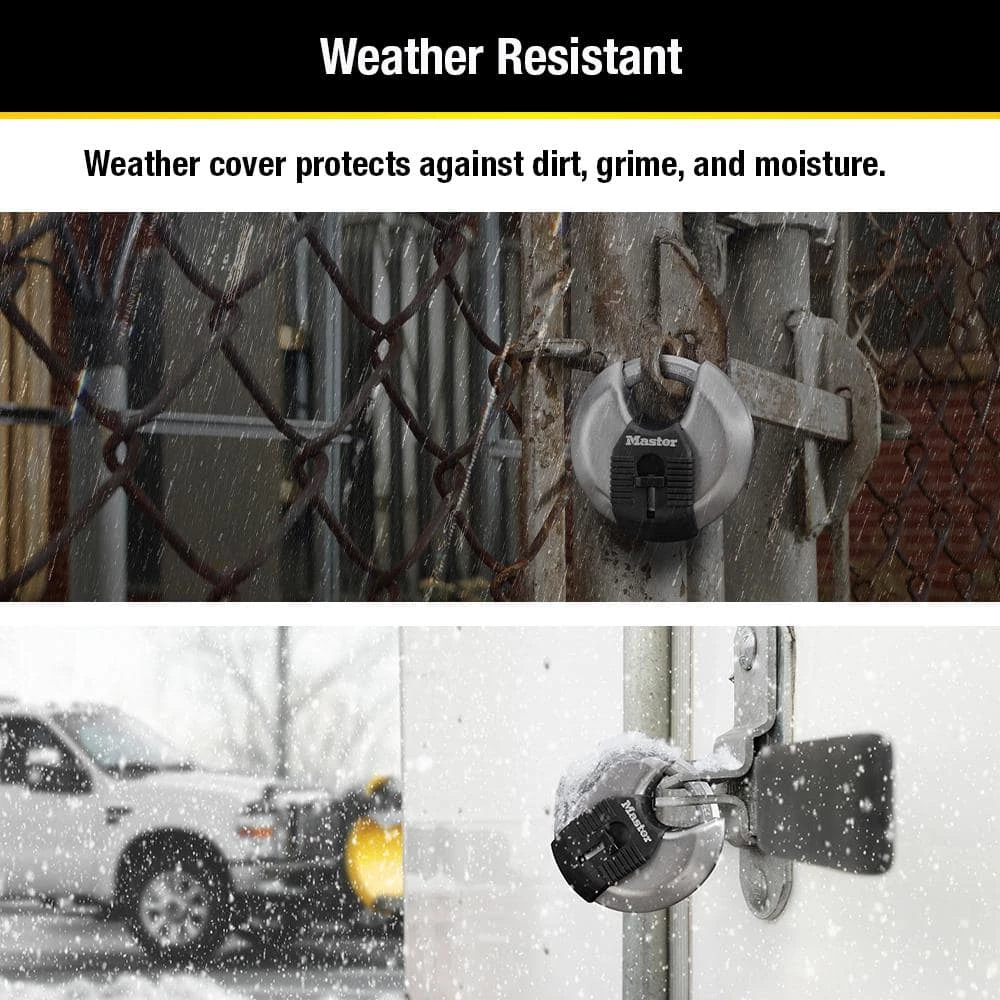 Master Lock Heavy Duty Outdoor Shrouded Padlock with Key, 2-3/4 in. Wide 6 Master Lock Heavy Duty Outdoor Shrouded Padlock with Key, 2-3/4 in. Wide - Image 4